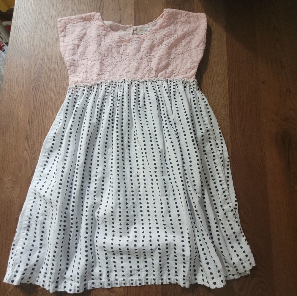 BEEBAY Pink Floral Lace & Dot Dress